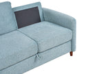 2 Seater Fabric Sofa with Storage Blue MARE