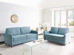3 Seater Fabric Sofa with Storage Blue MARE