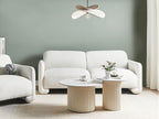 3 Seater Fabric Sofa White SALAND