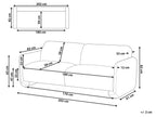 3 Seater Fabric Sofa White SALAND
