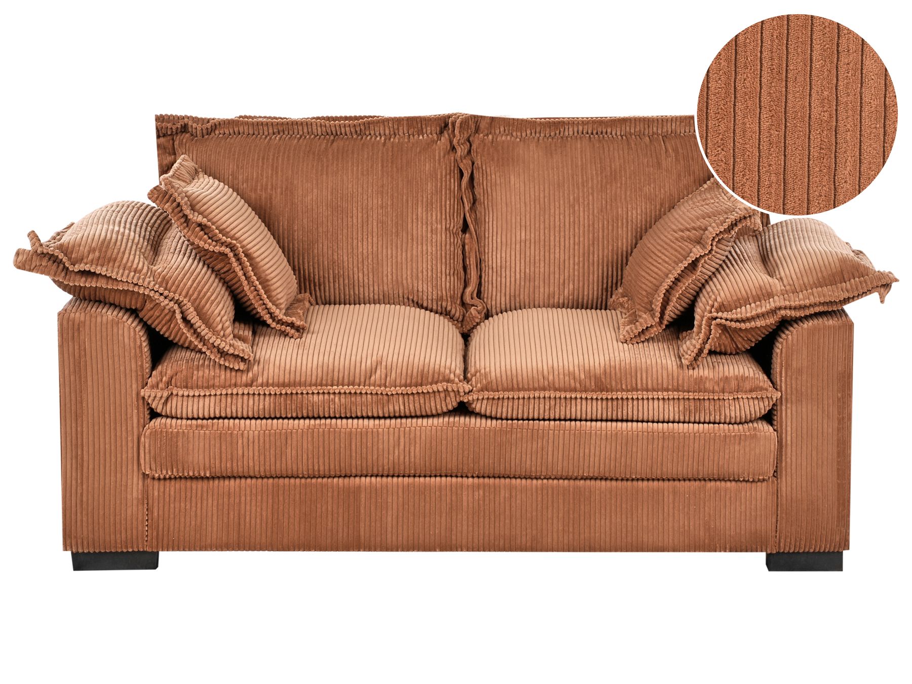 2 Seater Jumbo Cord Sofa Brown TIRRO