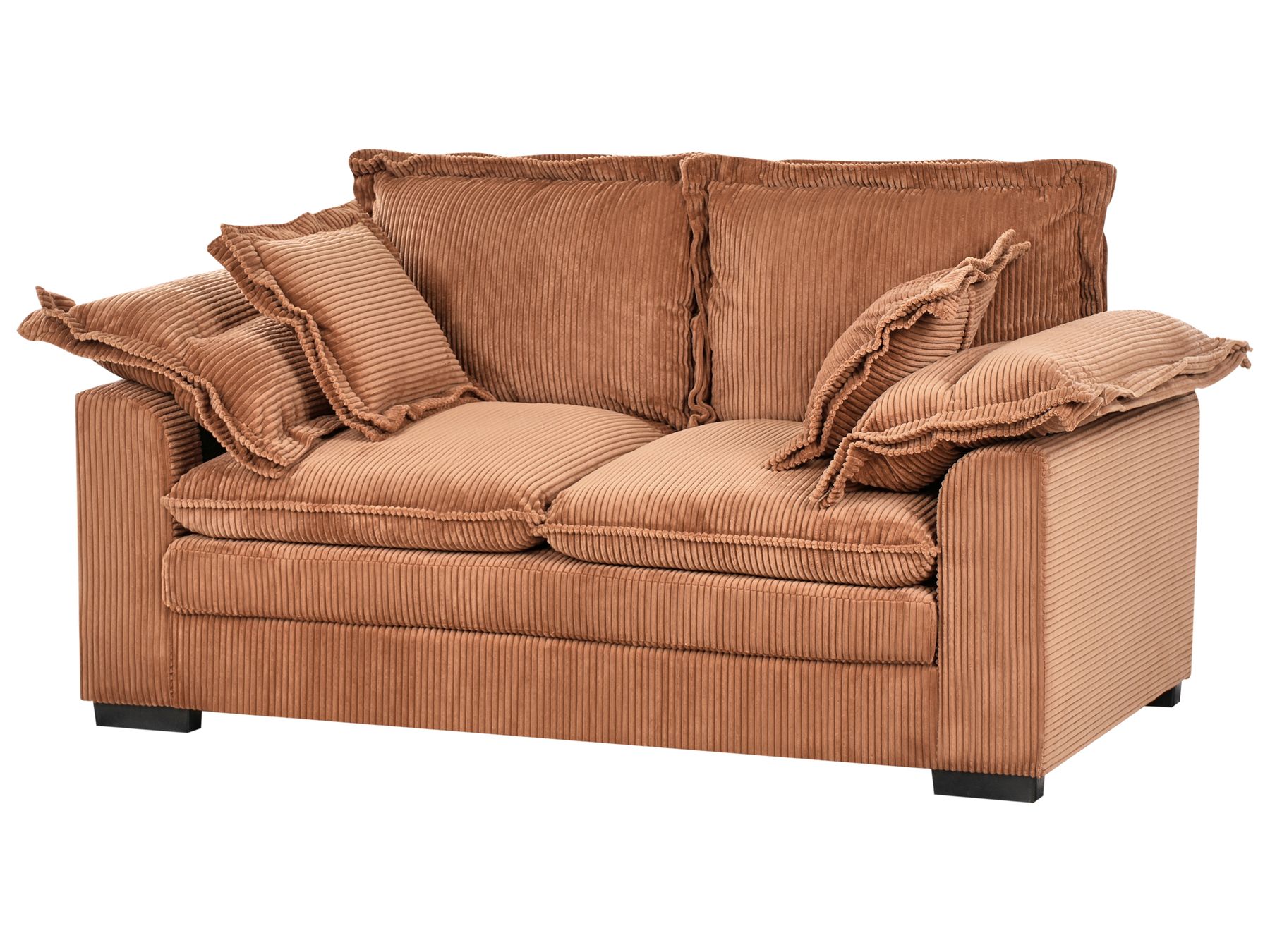 2 Seater Jumbo Cord Sofa Brown TIRRO