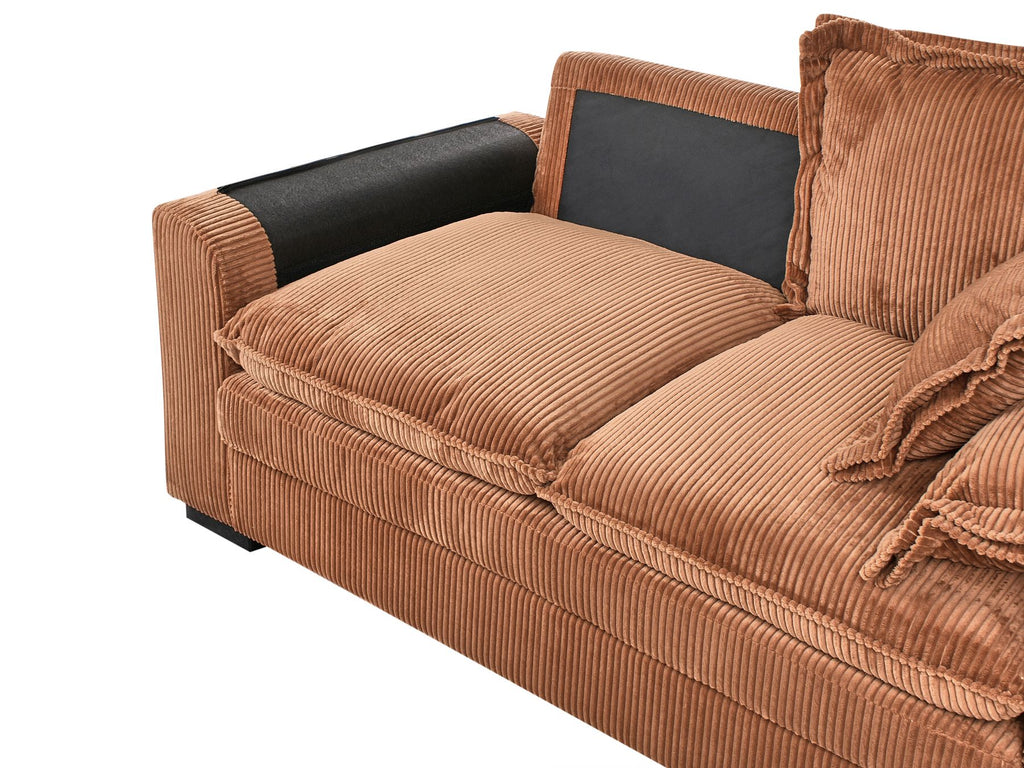 2 Seater Jumbo Cord Sofa Brown TIRRO