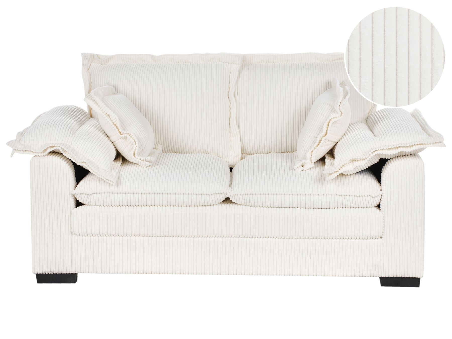 2 Seater Jumbo Cord Sofa White TIRRO