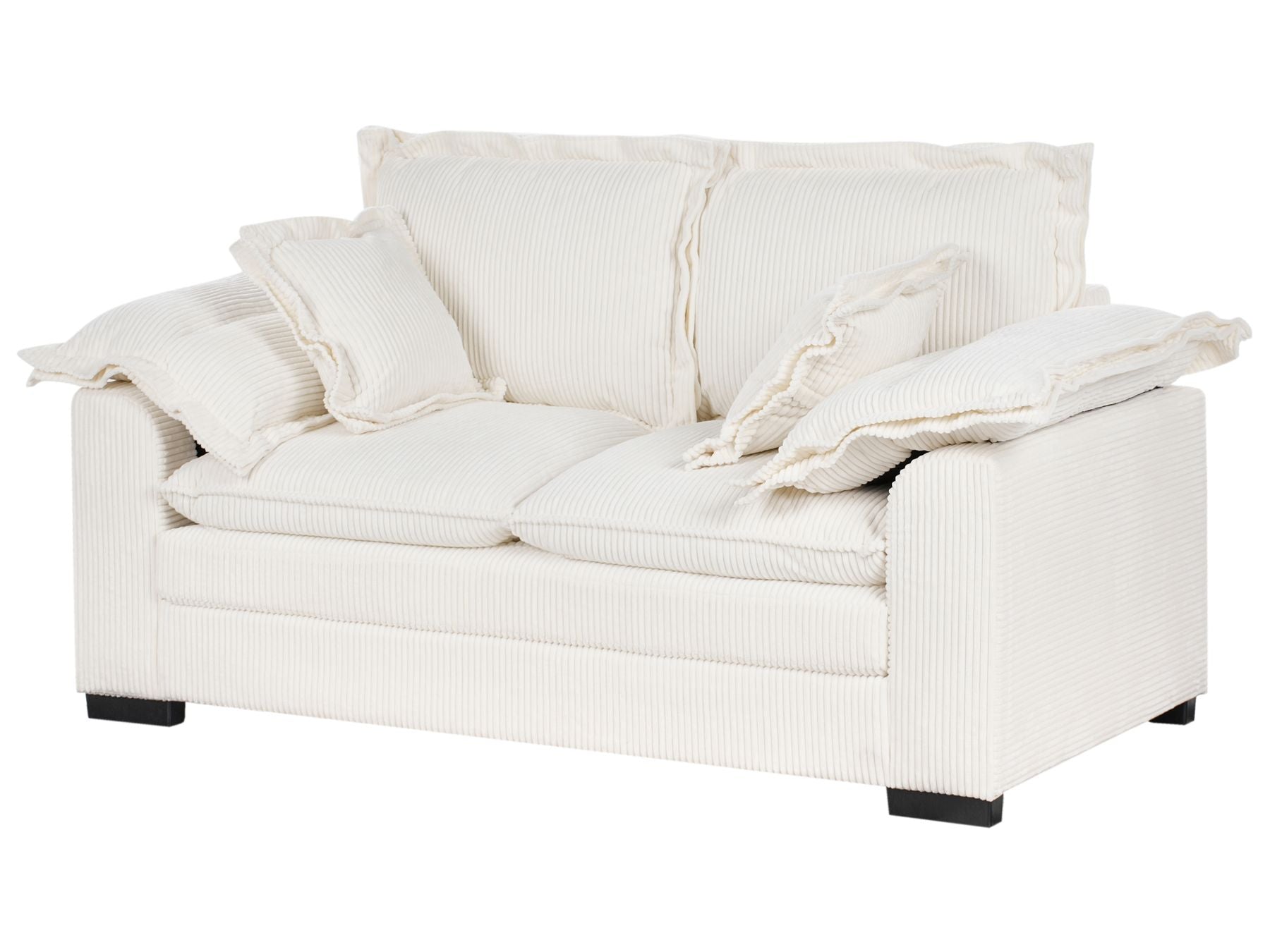 2 Seater Jumbo Cord Sofa White TIRRO