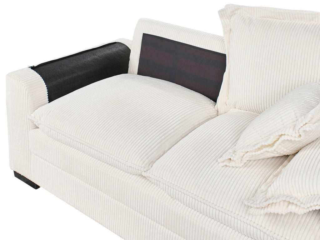 2 Seater Jumbo Cord Sofa White TIRRO