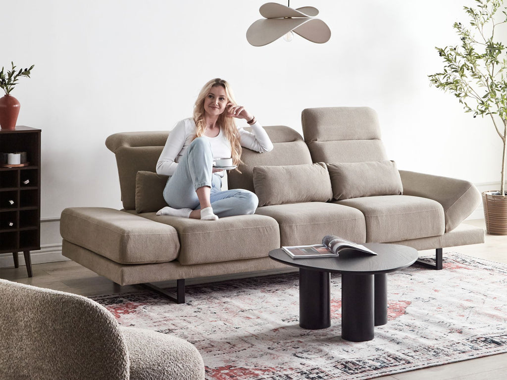 Fabric 3 Seater Sofa Taupe IKAST