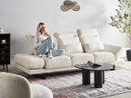 Fabric 3 Seater Sofa Off White IKAST