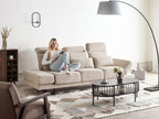 Fabric 3 Seater Sofa Beige IKAST