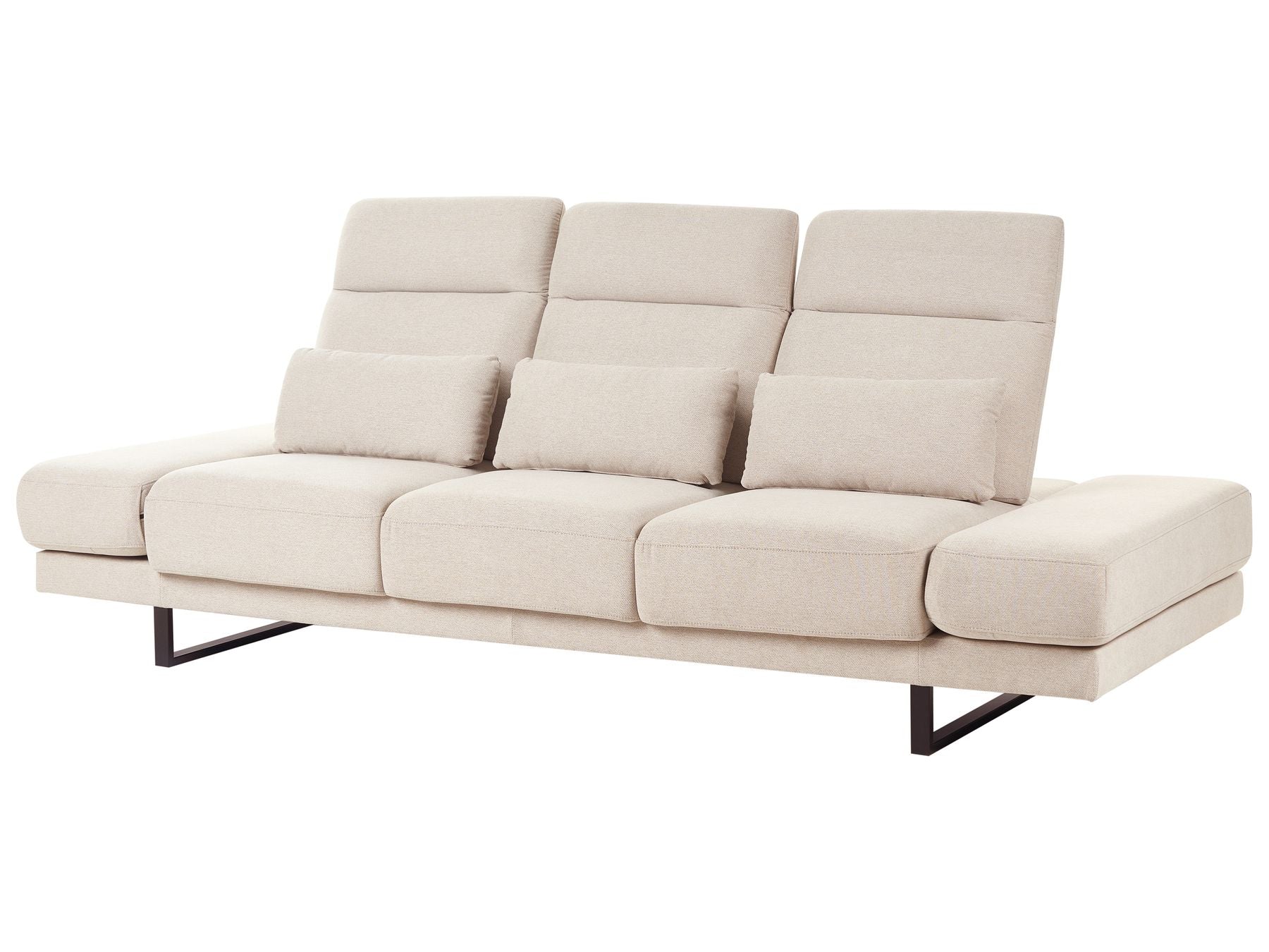 Fabric 3 Seater Sofa Beige IKAST