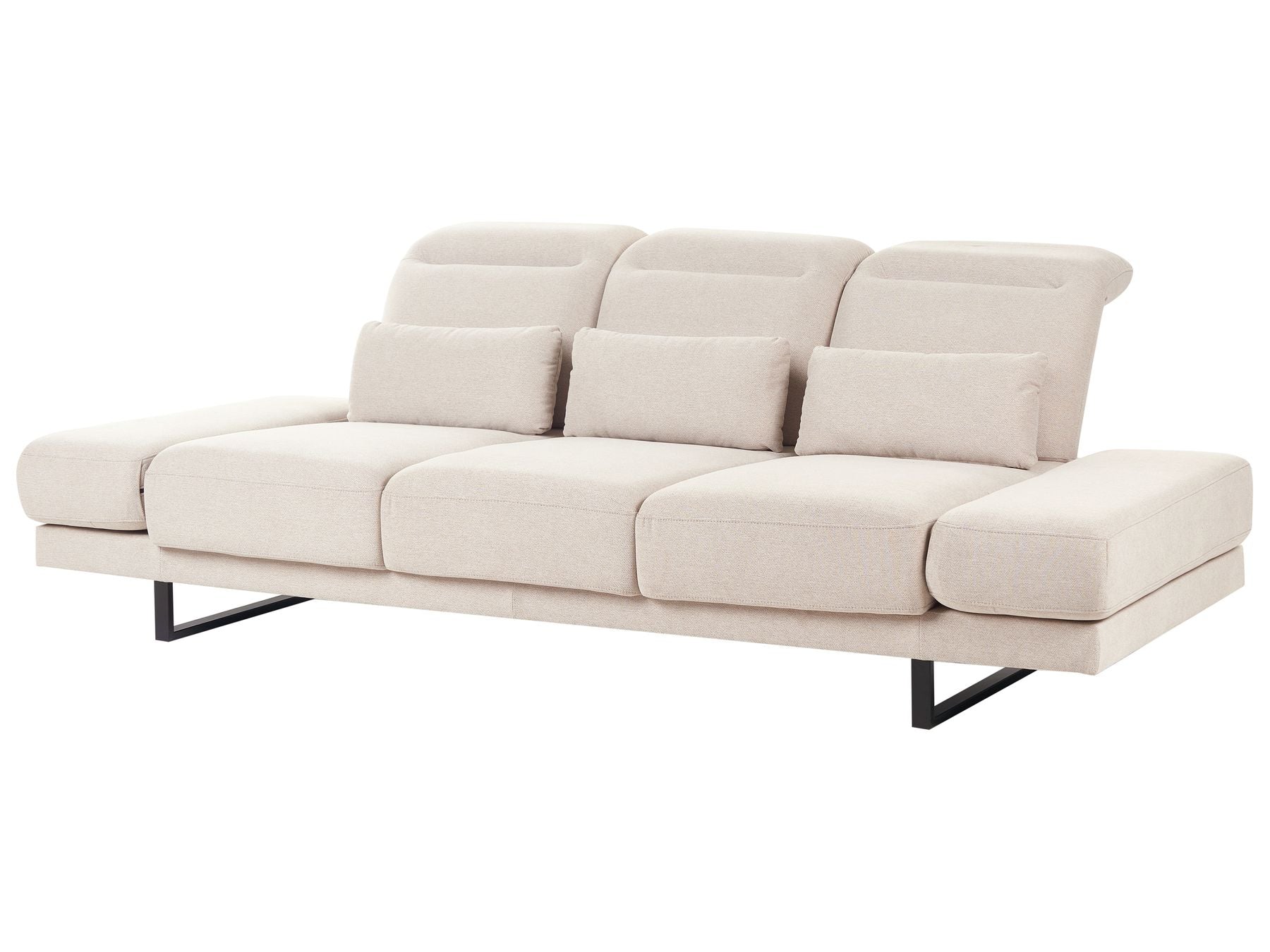 Fabric 3 Seater Sofa Beige IKAST