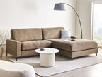 Left Hand Fabric Corner Sofa Brown MALOY