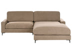 Left Hand Fabric Corner Sofa Brown MALOY