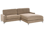 Left Hand Fabric Corner Sofa Brown MALOY