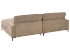 Left Hand Fabric Corner Sofa Brown MALOY