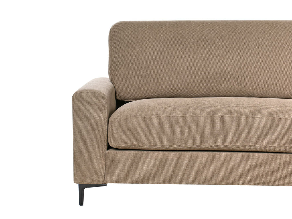 Left Hand Fabric Corner Sofa Brown MALOY