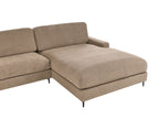 Left Hand Fabric Corner Sofa Brown MALOY