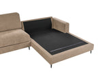 Left Hand Fabric Corner Sofa Brown MALOY