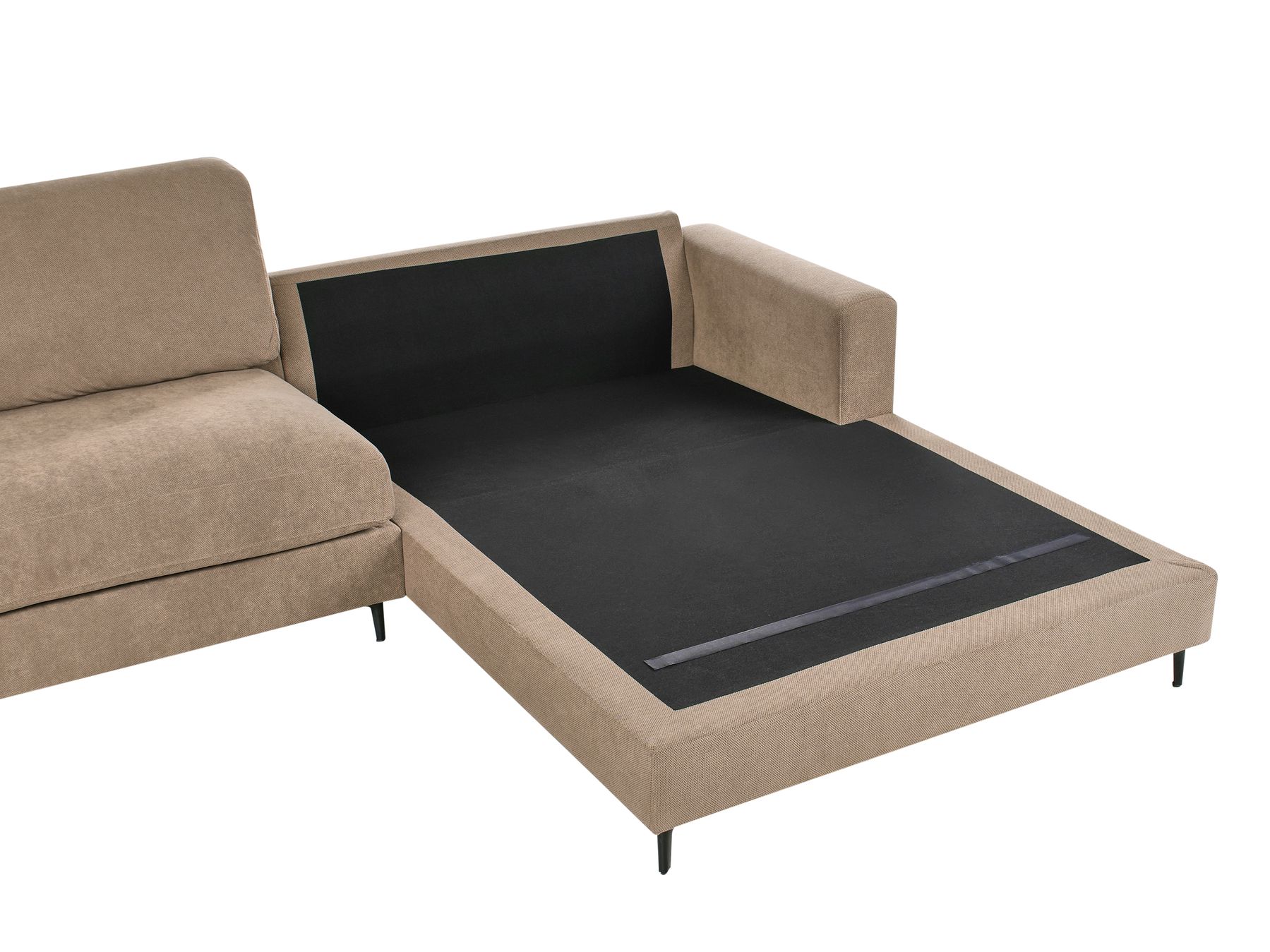 Left Hand Fabric Corner Sofa Brown MALOY