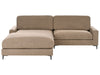 Right Hand Fabric Corner Sofa Brown