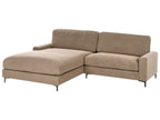 Right Hand Fabric Corner Sofa Brown MALOY