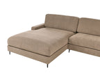 Right Hand Fabric Corner Sofa Brown MALOY