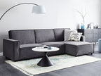 Corner Sofa Bed ROMEDAL II Fabric Graphite Grey 3 Seater Left Hand