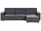 Corner Sofa Bed ROMEDAL II Fabric Graphite Grey 3 Seater Left Hand