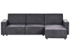 Corner Sofa Bed Fabric Graphite Grey 3 Seater Left Hand