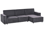 Corner Sofa Bed ROMEDAL II Fabric Graphite Grey 3 Seater Left Hand