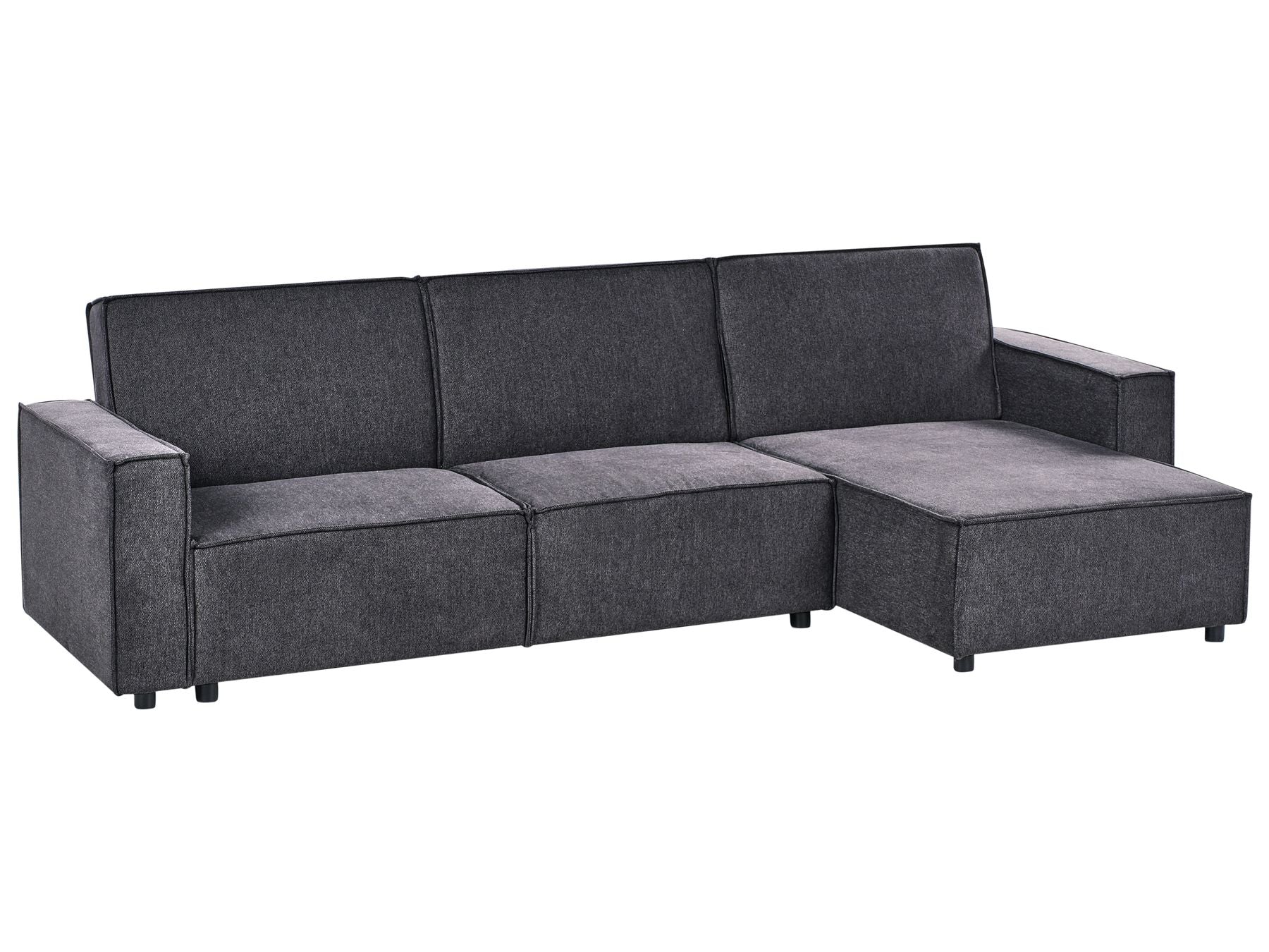 Corner Sofa Bed ROMEDAL II Fabric Graphite Grey 3 Seater Left Hand