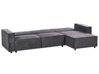 Corner Sofa Bed ROMEDAL II Fabric Graphite Grey 3 Seater Left Hand