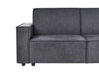Corner Sofa Bed ROMEDAL II Fabric Graphite Grey 3 Seater Left Hand