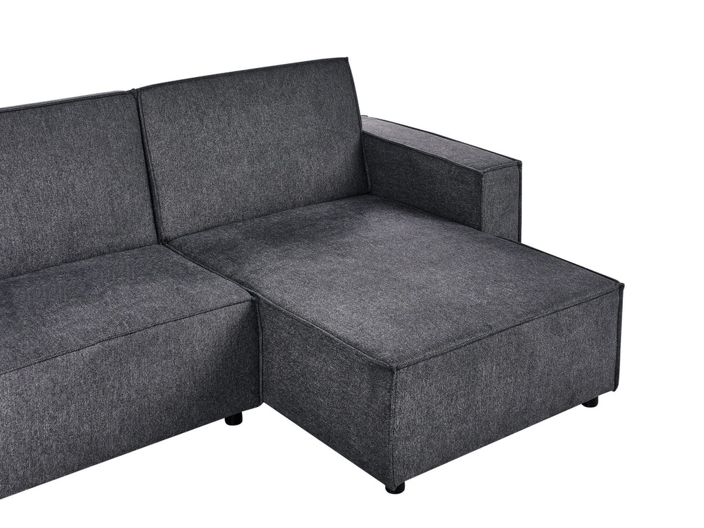 Corner Sofa Bed ROMEDAL II Fabric Graphite Grey 3 Seater Left Hand