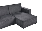 Corner Sofa Bed ROMEDAL II Fabric Graphite Grey 3 Seater Left Hand