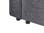 Corner Sofa Bed ROMEDAL II Fabric Graphite Grey 3 Seater Left Hand