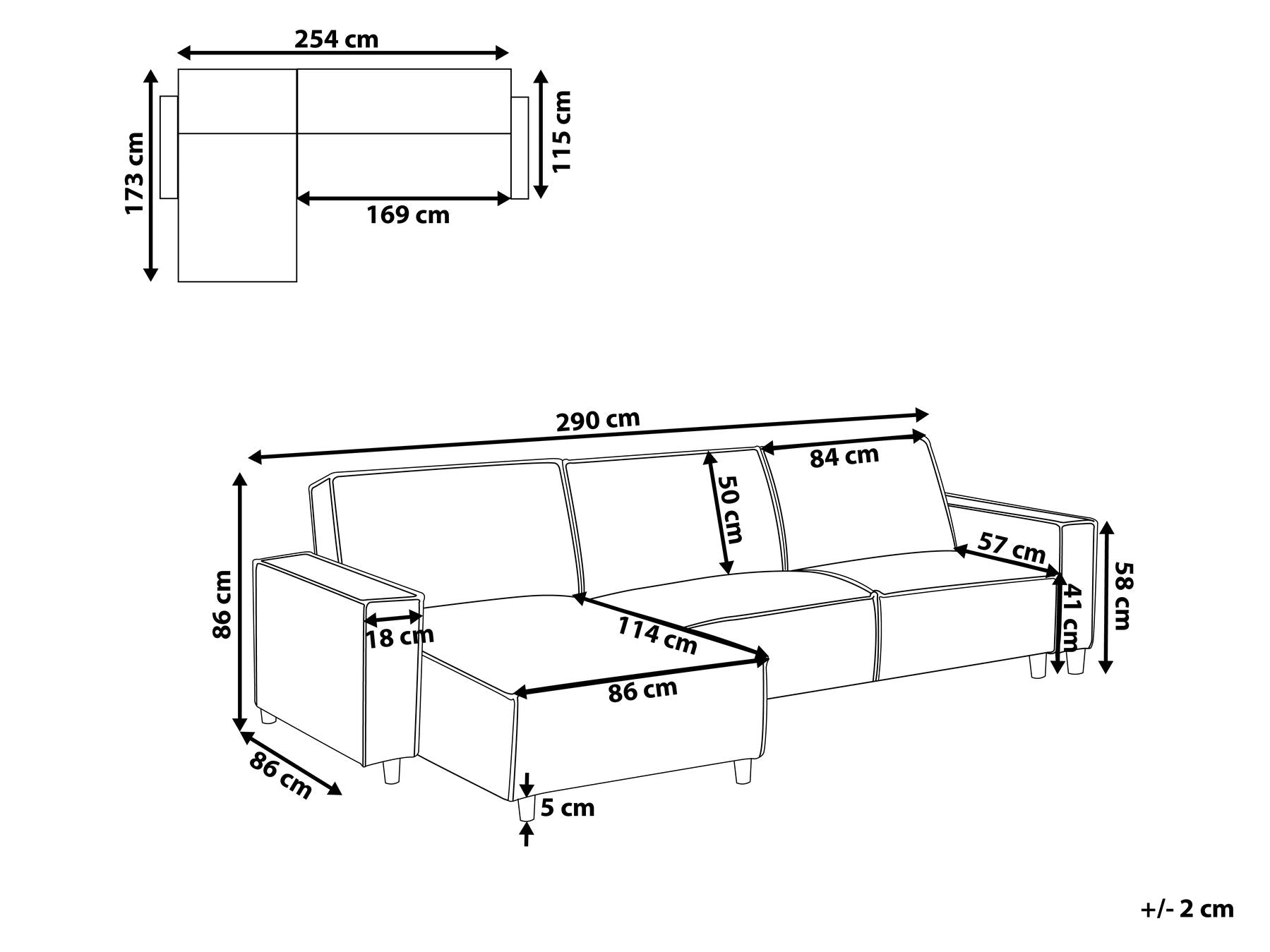 Corner Sofa Bed ROMEDAL II Fabric Graphite Grey 3 Seater Right Hand