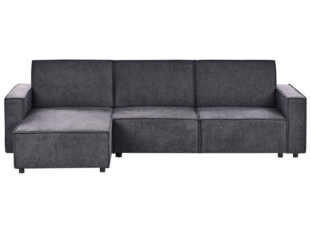 Corner Sofa Bed ROMEDAL II Fabric Graphite Grey 3 Seater Right Hand