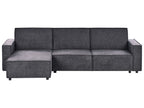 Corner Sofa Bed ROMEDAL II Fabric Graphite Grey 3 Seater Right Hand