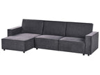 Corner Sofa Bed ROMEDAL II Fabric Graphite Grey 3 Seater Right Hand