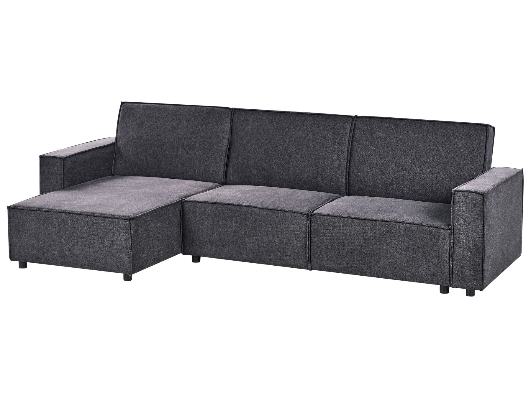Corner Sofa Bed ROMEDAL II Fabric Graphite Grey 3 Seater Right Hand