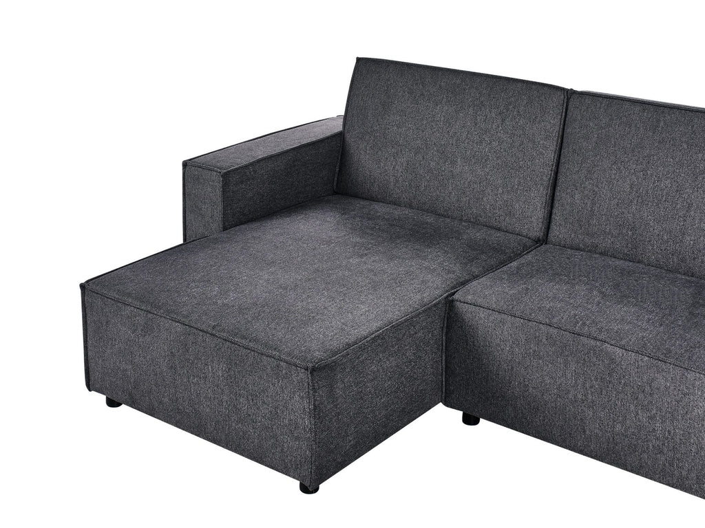 Corner Sofa Bed ROMEDAL II Fabric Graphite Grey 3 Seater Right Hand