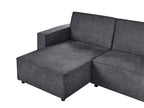Corner Sofa Bed ROMEDAL II Fabric Graphite Grey 3 Seater Right Hand