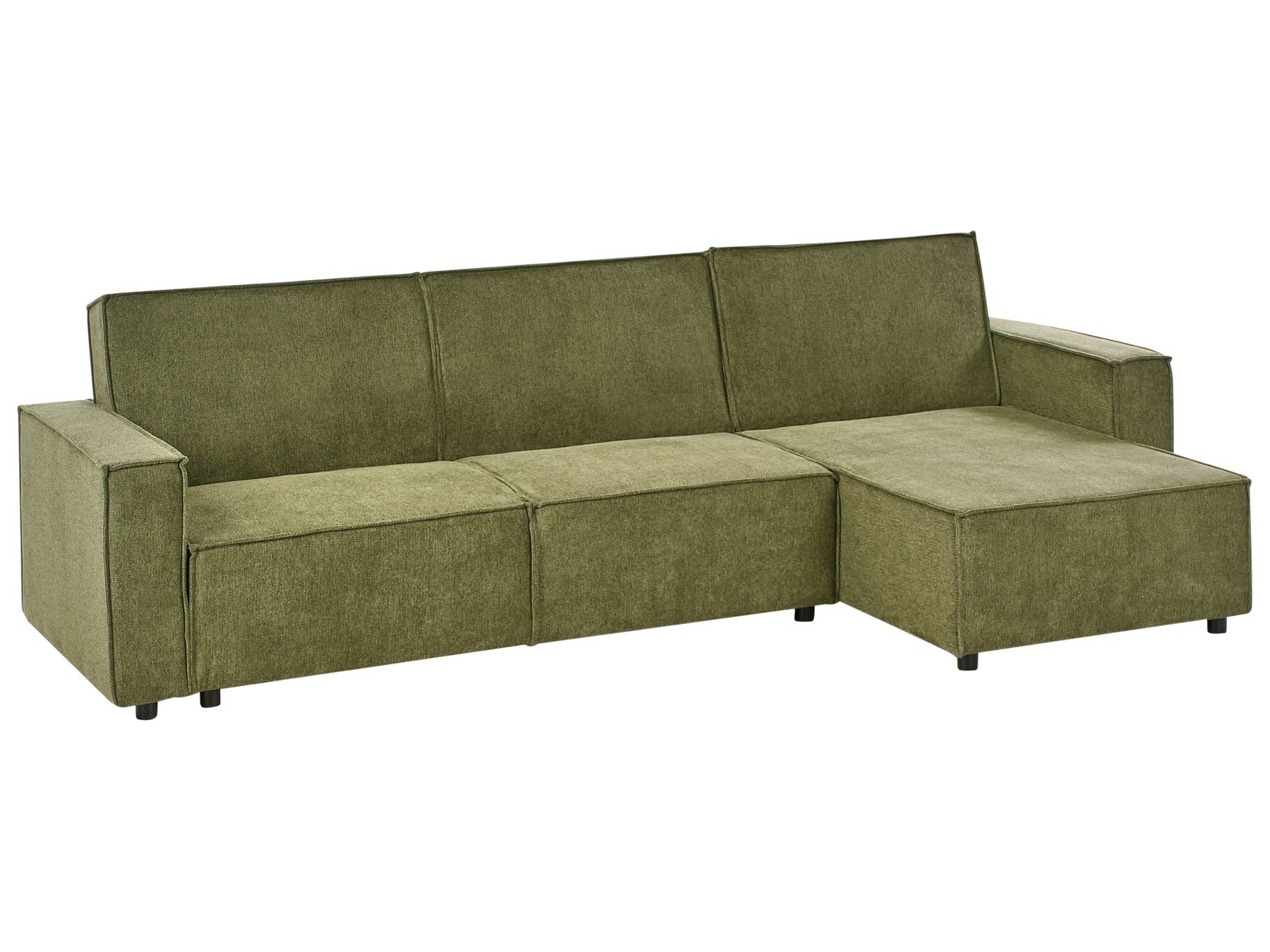 Corner Sofa Bed ROMEDAL II Fabric Dark Green 3 Seater Left Hand