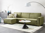 Corner Sofa Bed ROMEDAL II Fabric Dark Green 3 Seater Right Hand