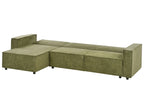 Corner Sofa Bed ROMEDAL II Fabric Dark Green 3 Seater Right Hand