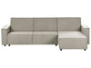 Corner Sofa Bed Fabric Beige 3 Seater Left Hand