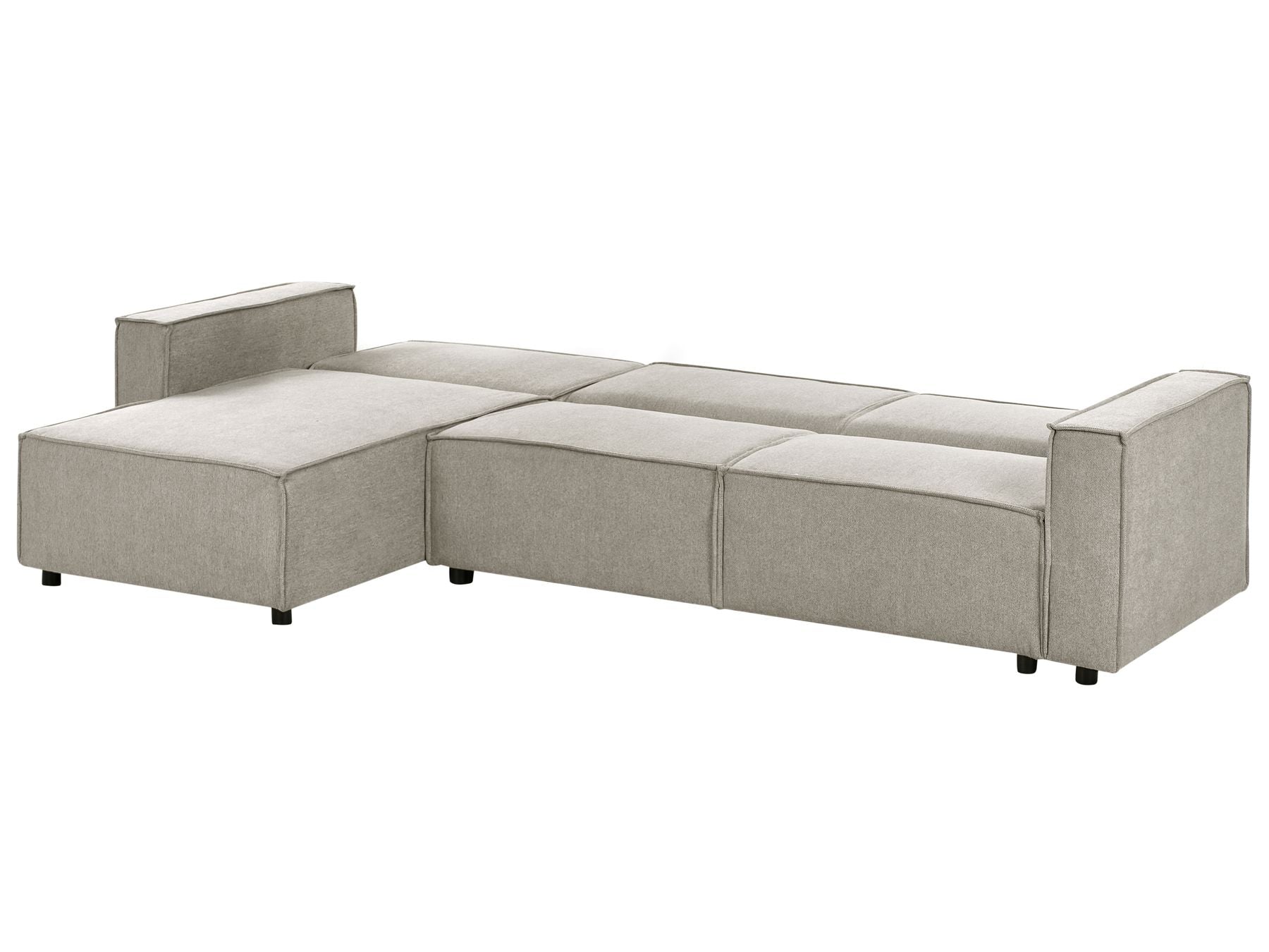 Corner Sofa Bed ROMEDAL II Fabric Beige 3 Seater Right Hand
