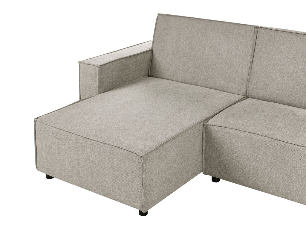 Corner Sofa Bed ROMEDAL II Fabric Beige 3 Seater Right Hand