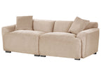 3 Seater Fabric Sofa Beige KORIO
